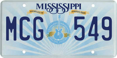 MS license plate MCG549
