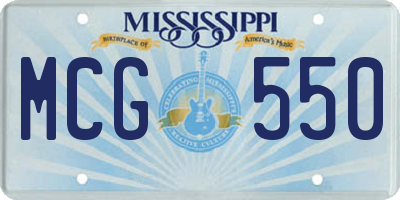 MS license plate MCG550