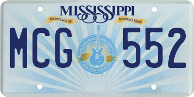 MS license plate MCG552