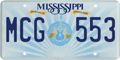 MS license plate MCG553