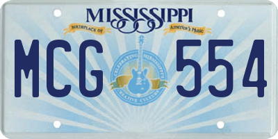 MS license plate MCG554