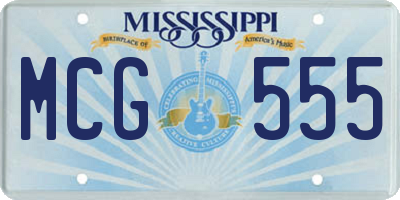 MS license plate MCG555