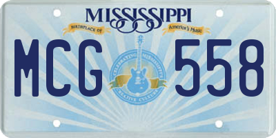 MS license plate MCG558