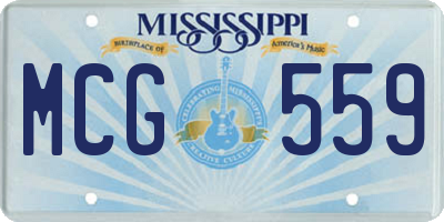 MS license plate MCG559