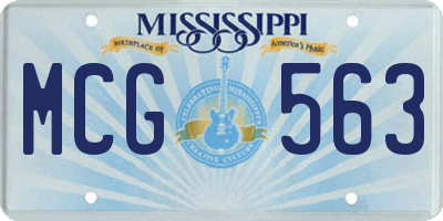 MS license plate MCG563