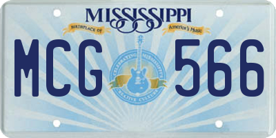 MS license plate MCG566
