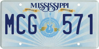 MS license plate MCG571