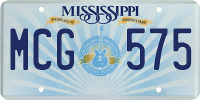 MS license plate MCG575