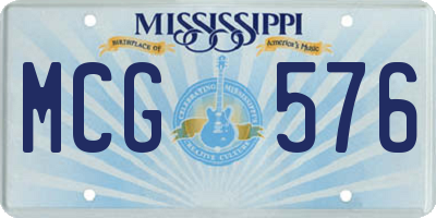MS license plate MCG576