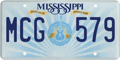 MS license plate MCG579