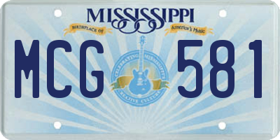 MS license plate MCG581