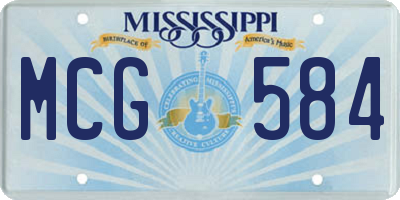 MS license plate MCG584