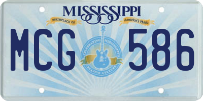 MS license plate MCG586