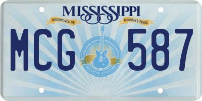 MS license plate MCG587