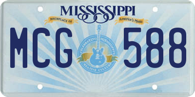 MS license plate MCG588