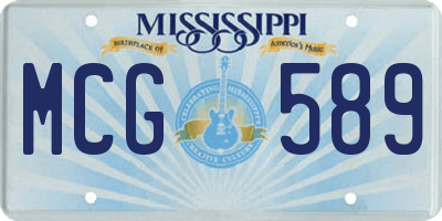 MS license plate MCG589