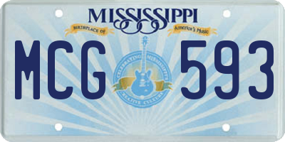 MS license plate MCG593