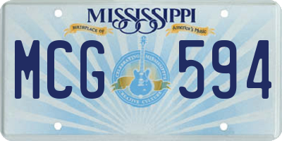 MS license plate MCG594