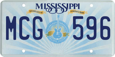 MS license plate MCG596
