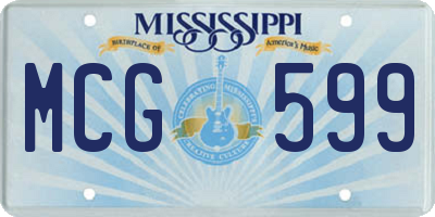 MS license plate MCG599