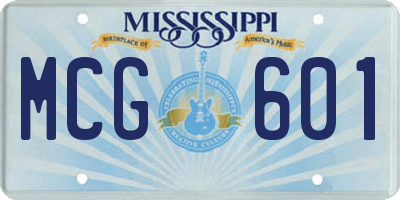 MS license plate MCG601
