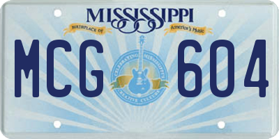 MS license plate MCG604