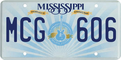 MS license plate MCG606