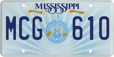 MS license plate MCG610