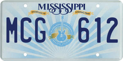 MS license plate MCG612