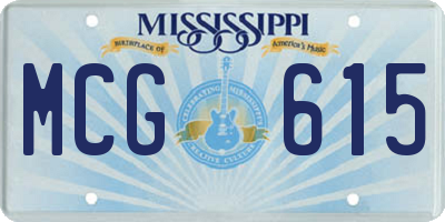 MS license plate MCG615
