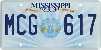 MS license plate MCG617