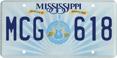 MS license plate MCG618