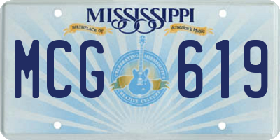 MS license plate MCG619