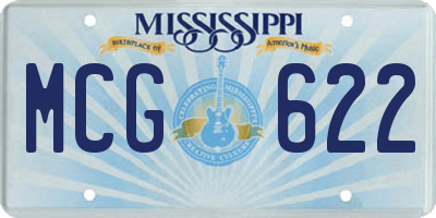 MS license plate MCG622