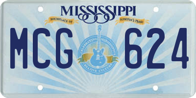 MS license plate MCG624