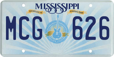 MS license plate MCG626