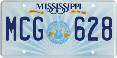 MS license plate MCG628
