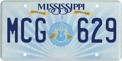 MS license plate MCG629