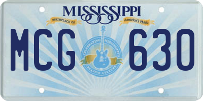 MS license plate MCG630