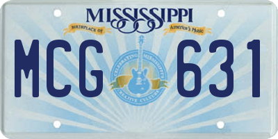 MS license plate MCG631