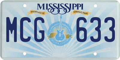 MS license plate MCG633