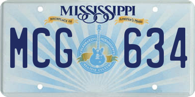 MS license plate MCG634
