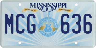 MS license plate MCG636