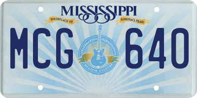 MS license plate MCG640