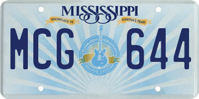 MS license plate MCG644