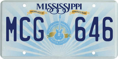 MS license plate MCG646