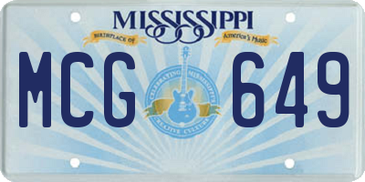 MS license plate MCG649