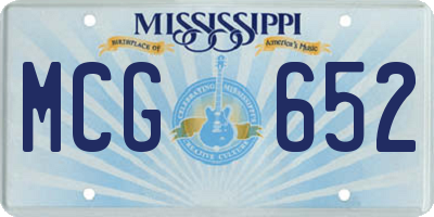 MS license plate MCG652