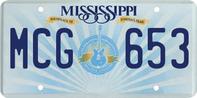 MS license plate MCG653