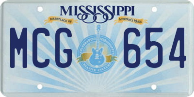 MS license plate MCG654